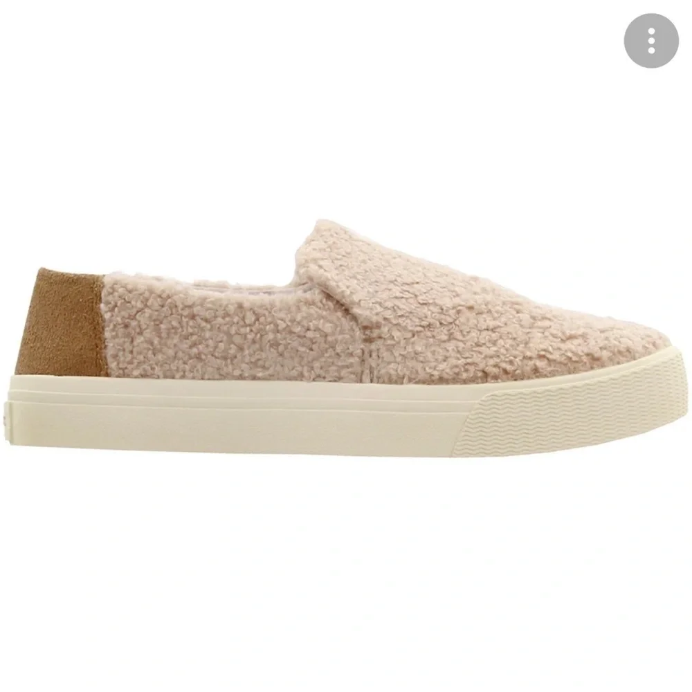 Toms Sunset Faux Shearling Slip On Sneakers size 8